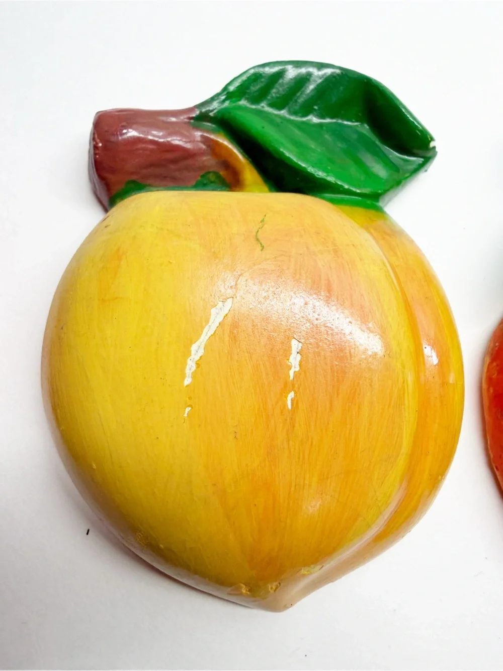 Vintage MCM Chalkware Fruits Vegetables Wall Art